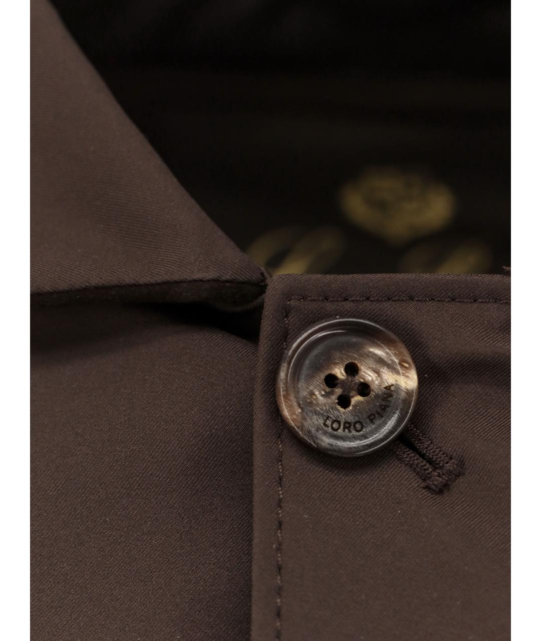 LORO PIANA Коричневое полиамидовое пальто, фото 3