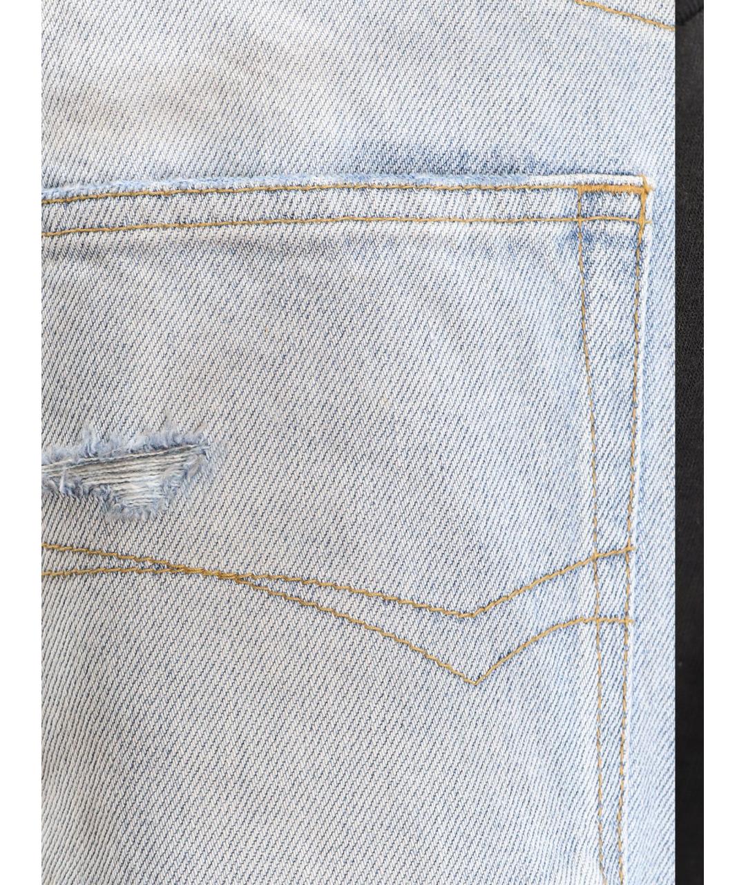 BALENCIAGA Голубые хлопковые прямые джинсы, фото 3