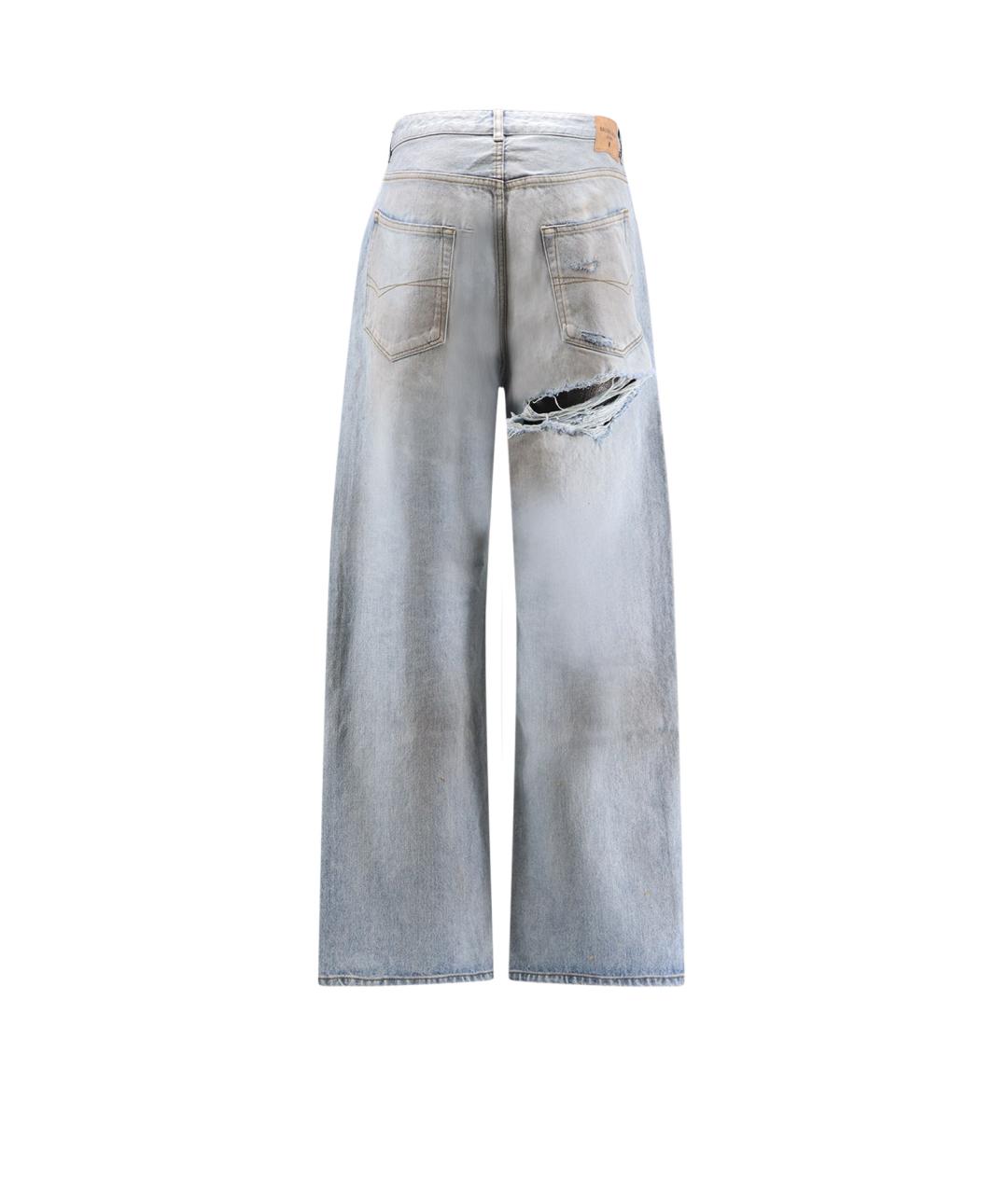 BALENCIAGA Голубые хлопковые прямые джинсы, фото 2