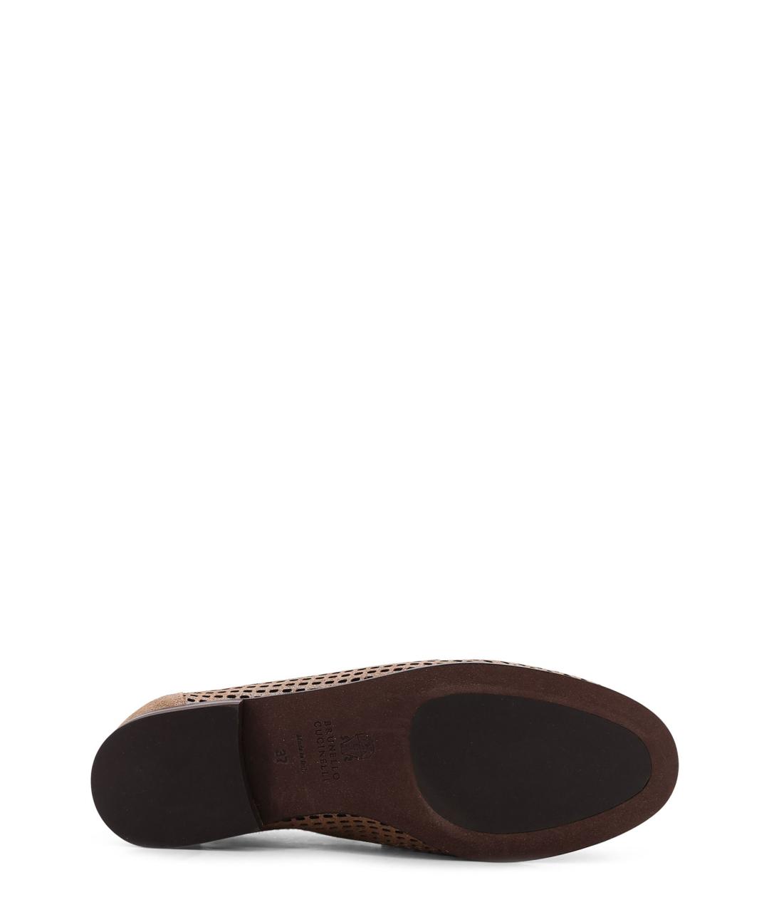 BRUNELLO CUCINELLI Бежевые замшевые лоферы, фото 4