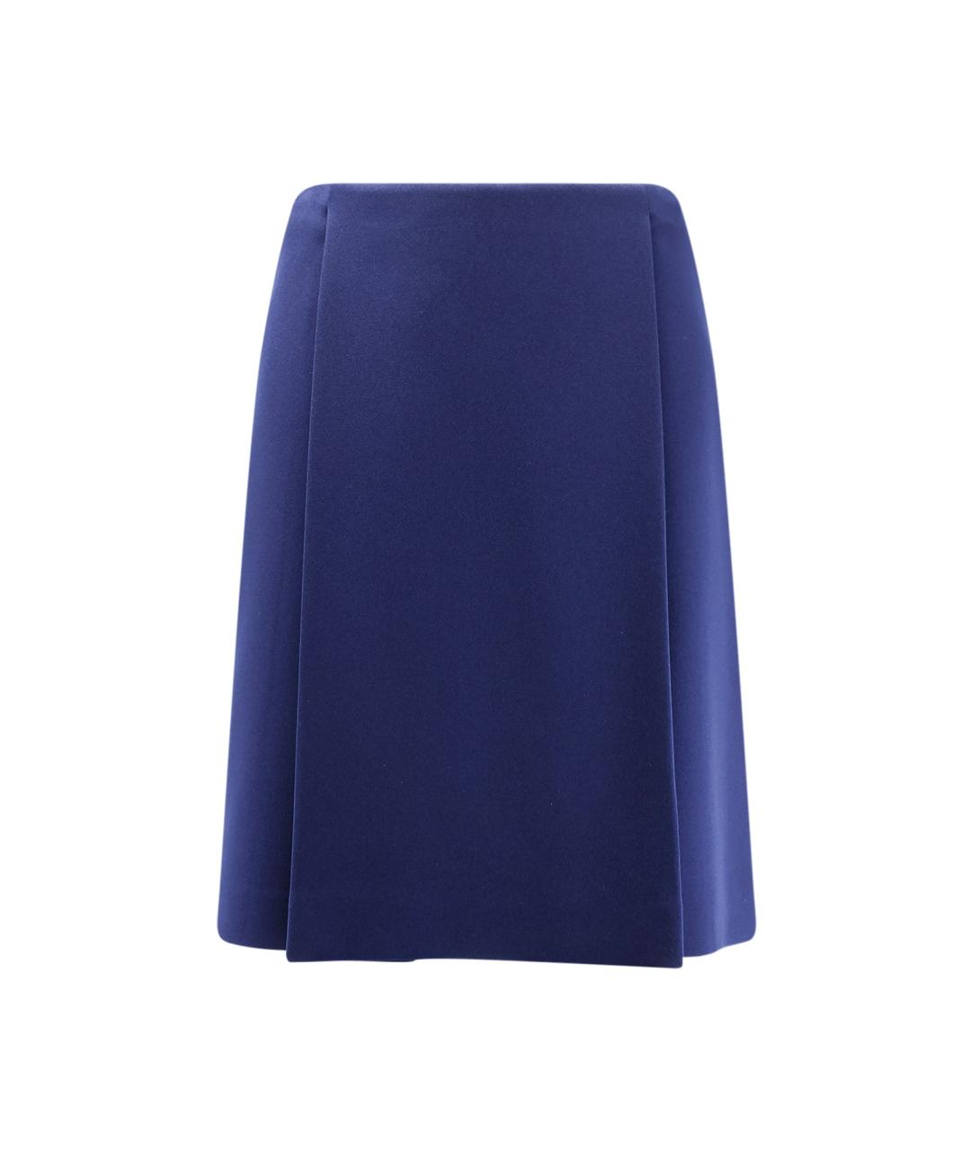 MIU MIU Синяя полиэстеровая юбка миди, фото 1