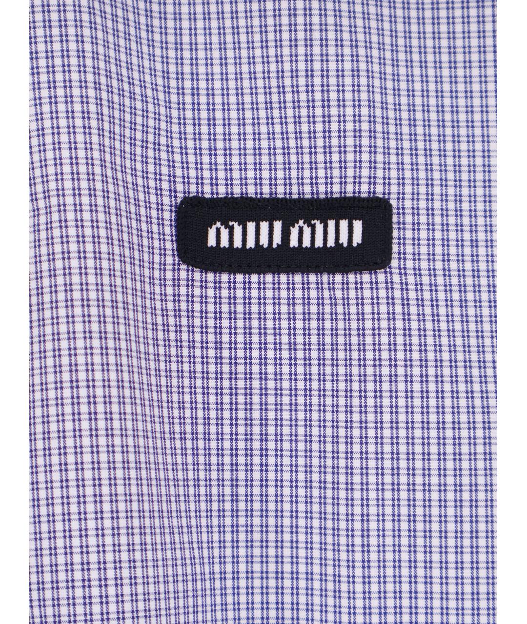 MIU MIU Голубая хлопковая рубашка, фото 3