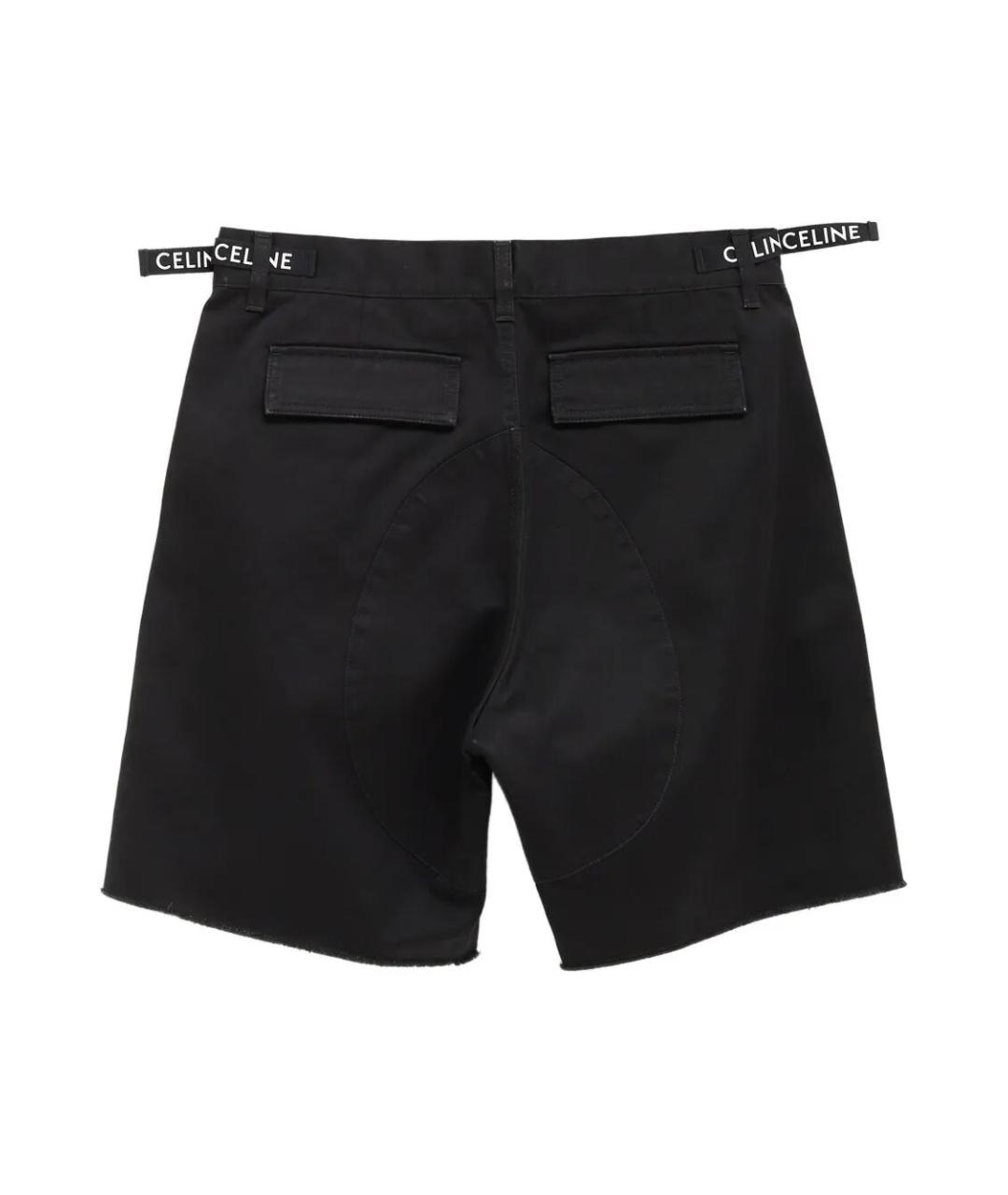 CELINE Черные хлопковые шорты, фото 3