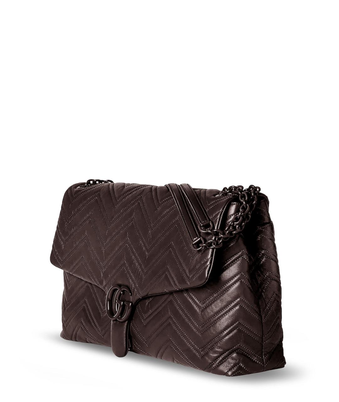 GUCCI Коричневая кожаная сумка через плечо, фото 3