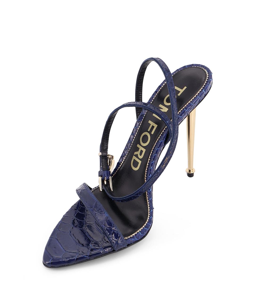 TOM FORD Синие кожаные босоножки, фото 4