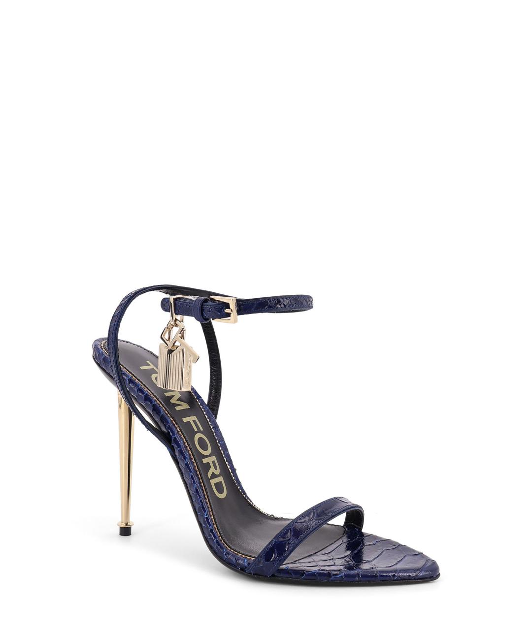 TOM FORD Синие кожаные босоножки, фото 2