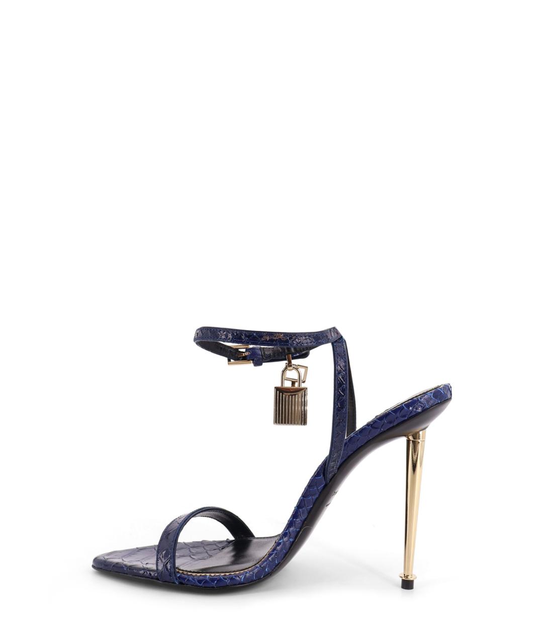 TOM FORD Синие кожаные босоножки, фото 3