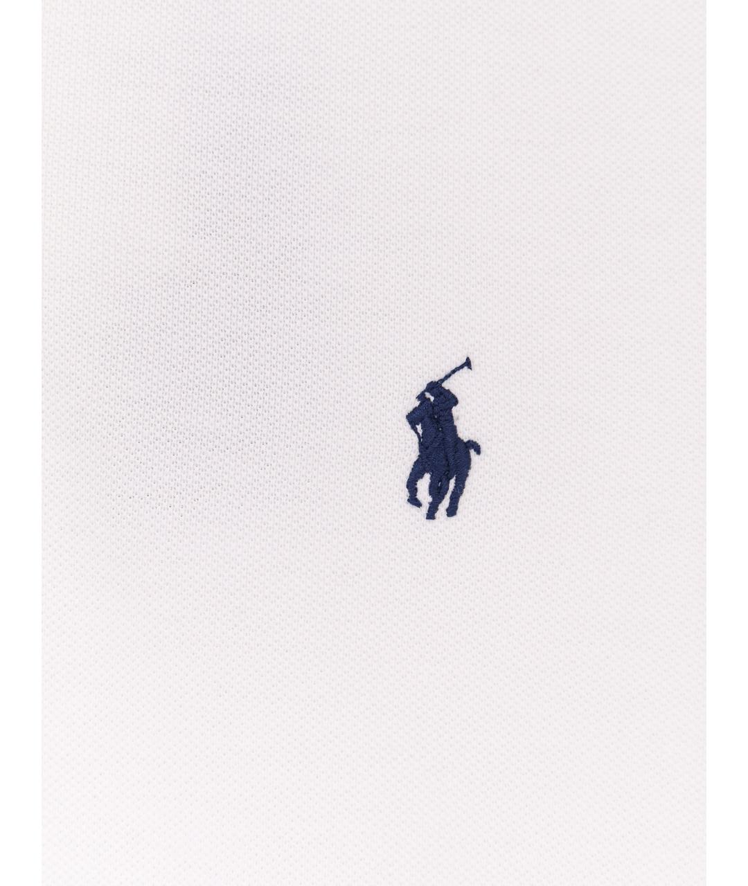 POLO RALPH LAUREN Белое хлопковое поло с коротким рукавом, фото 3