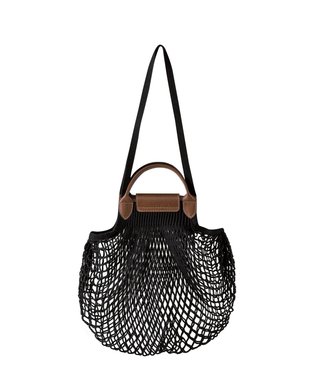 LONGCHAMP Черная пелетеная пляжная сумка, фото 2