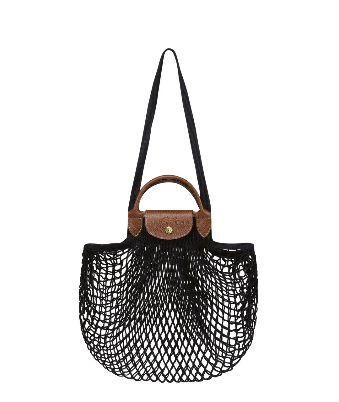 LONGCHAMP Черная пелетеная пляжная сумка, фото 1