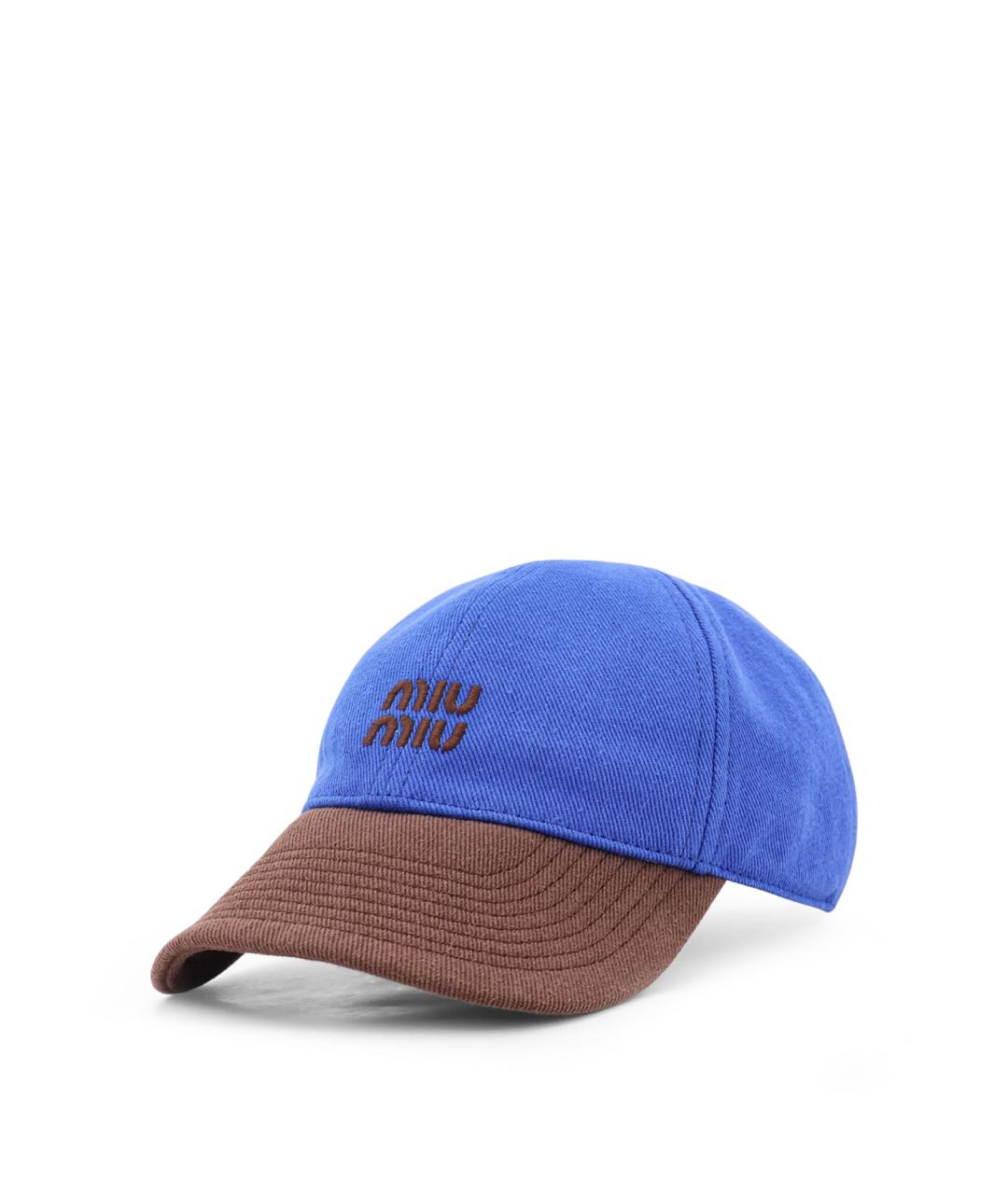 MIU MIU Синяя хлопковая кепка, фото 2