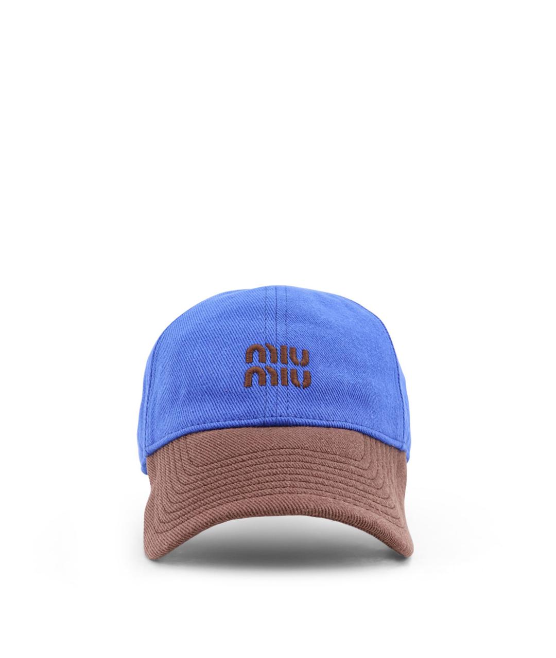 MIU MIU Синяя хлопковая кепка, фото 1