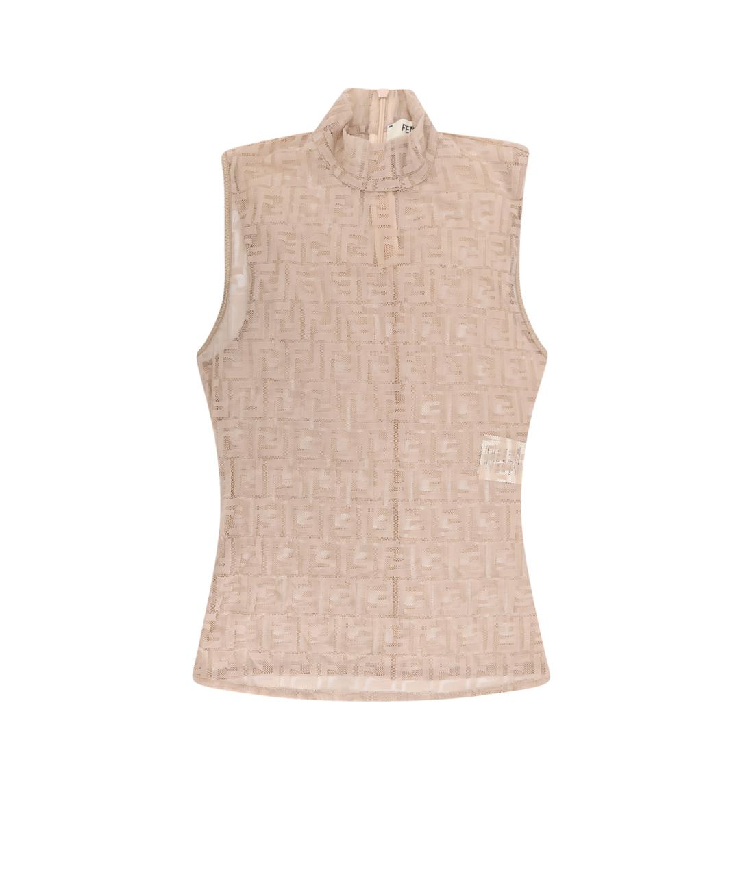 FENDI Бежевая майка, фото 1