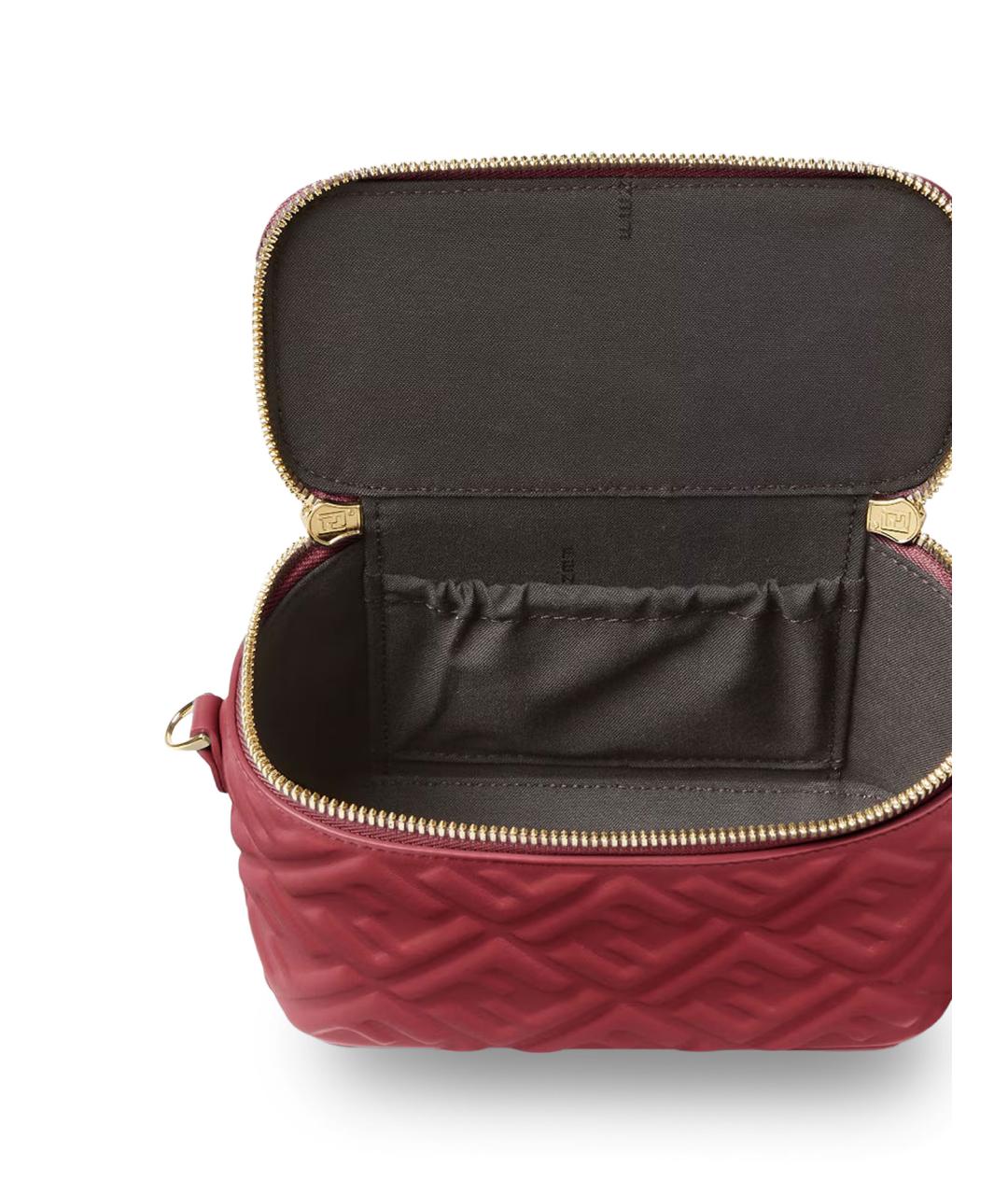 FENDI Бордовая кожаная сумка тоут, фото 4