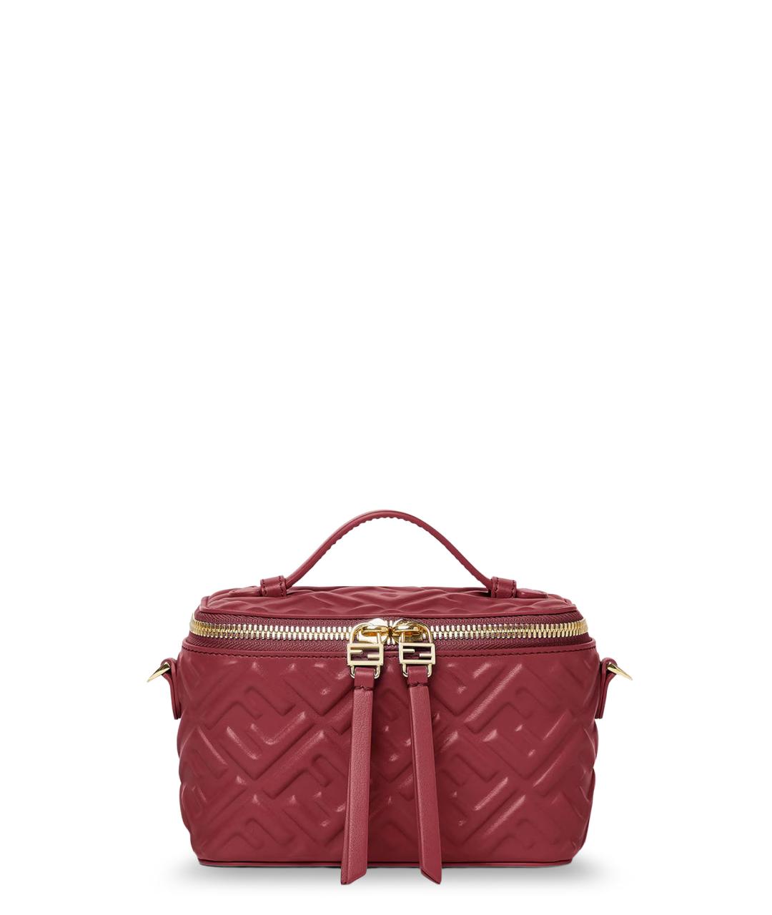 FENDI Бордовая кожаная сумка тоут, фото 1