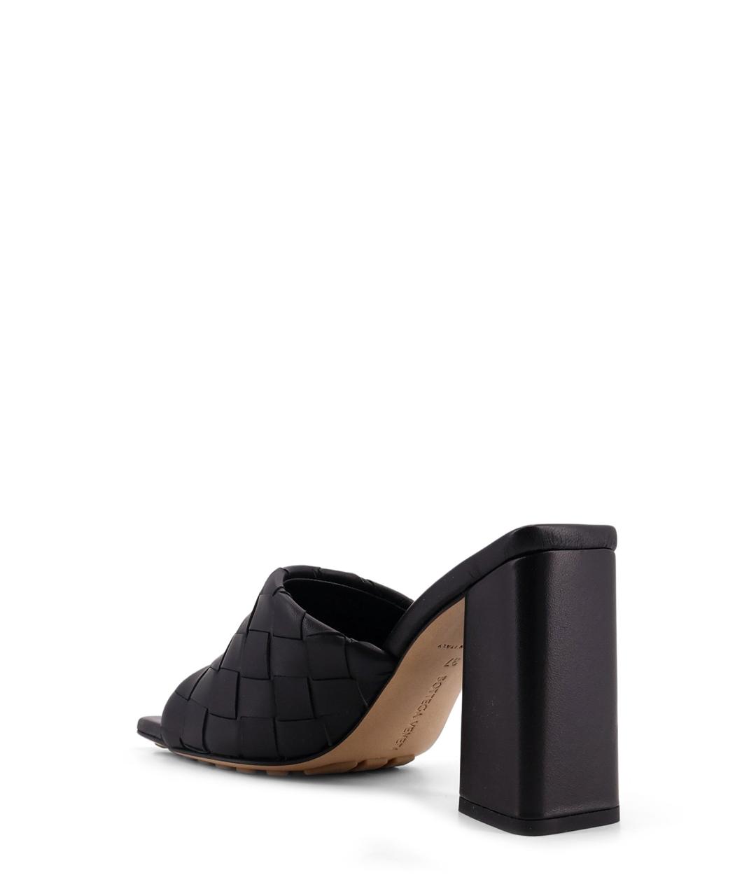 BOTTEGA VENETA Черные кожаные мюли, фото 3