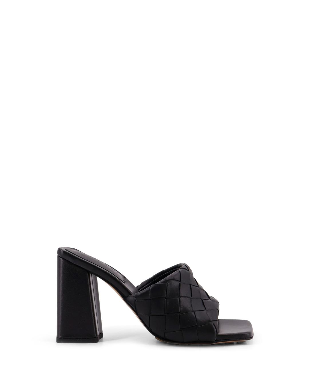 BOTTEGA VENETA Черные кожаные мюли, фото 1