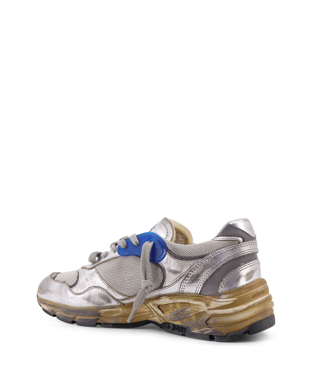 GOLDEN GOOSE DELUXE BRAND Серебряные кожаные кроссовки, фото 3