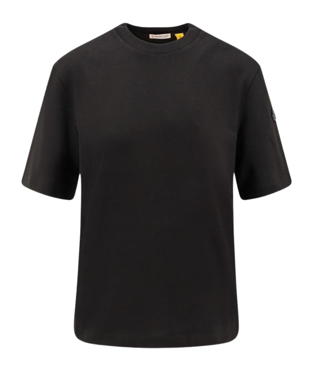 MONCLER Черная хлопковая футболка, фото 1