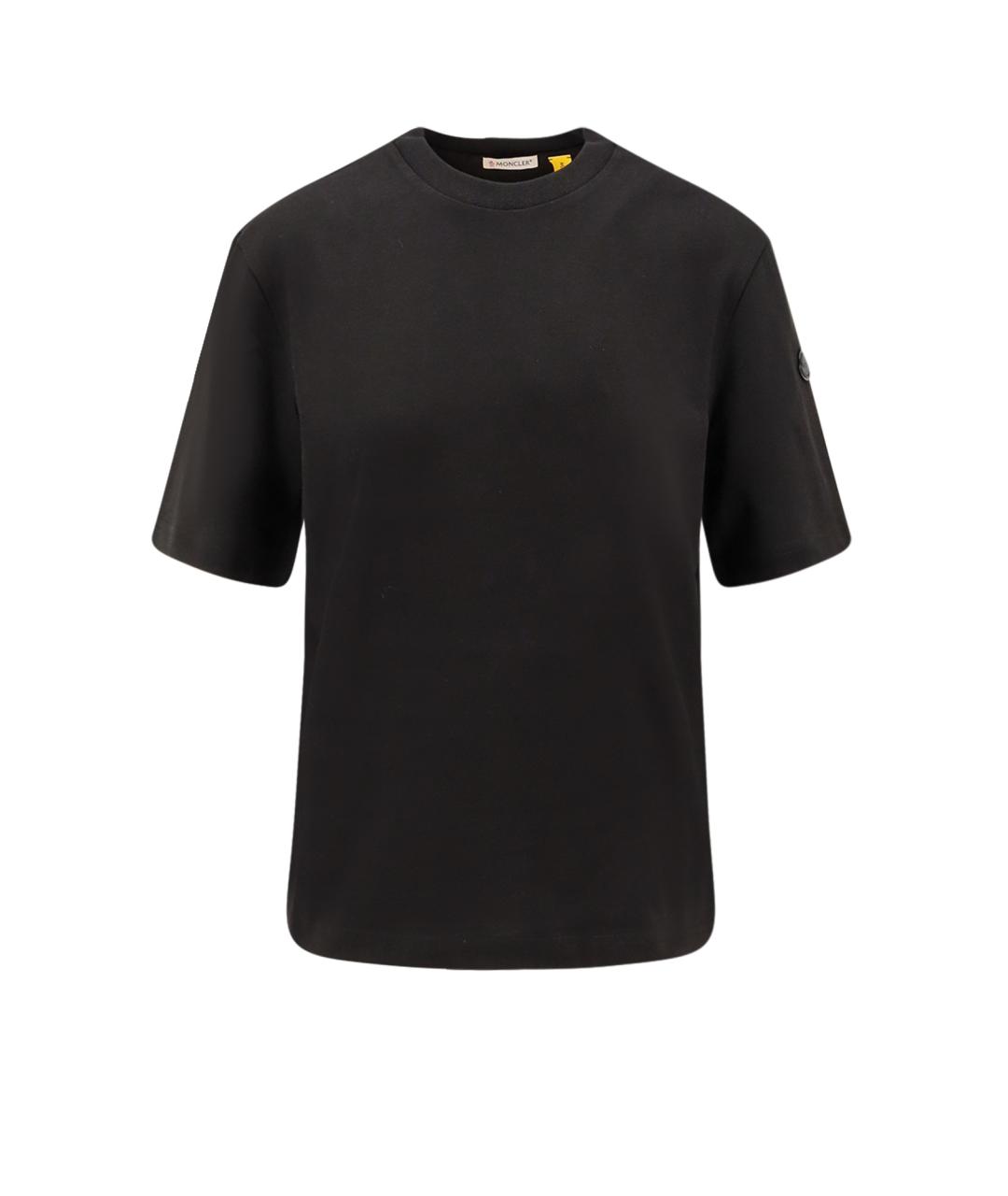 MONCLER Черная хлопковая футболка, фото 4