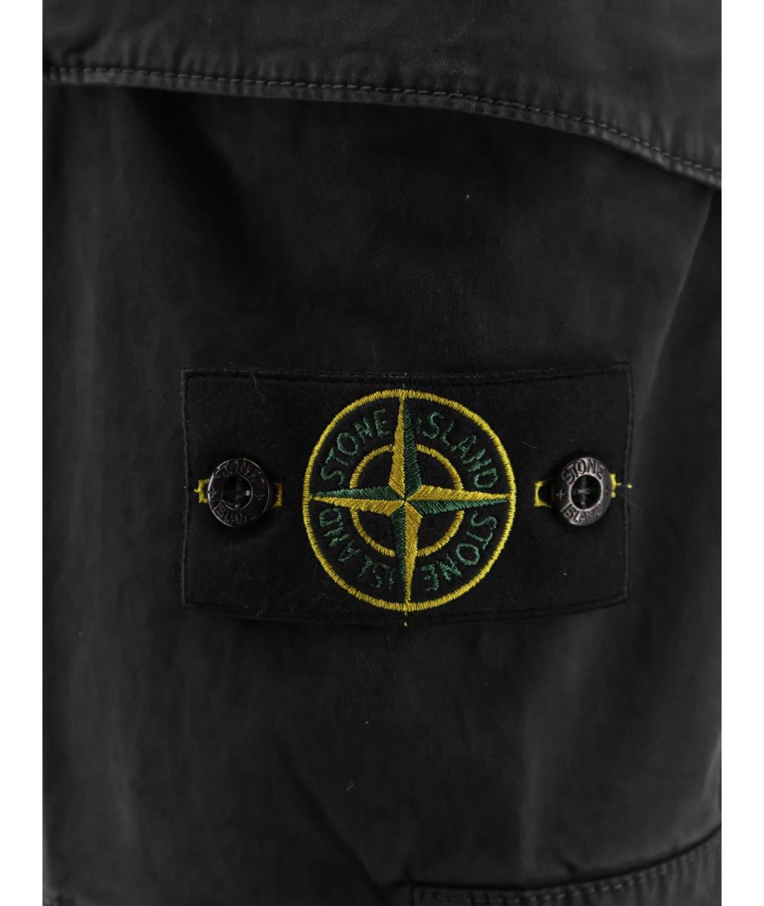 STONE ISLAND Черные хлопко-эластановые шорты, фото 3