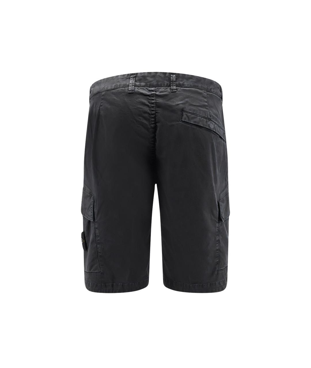 STONE ISLAND Черные хлопко-эластановые шорты, фото 2