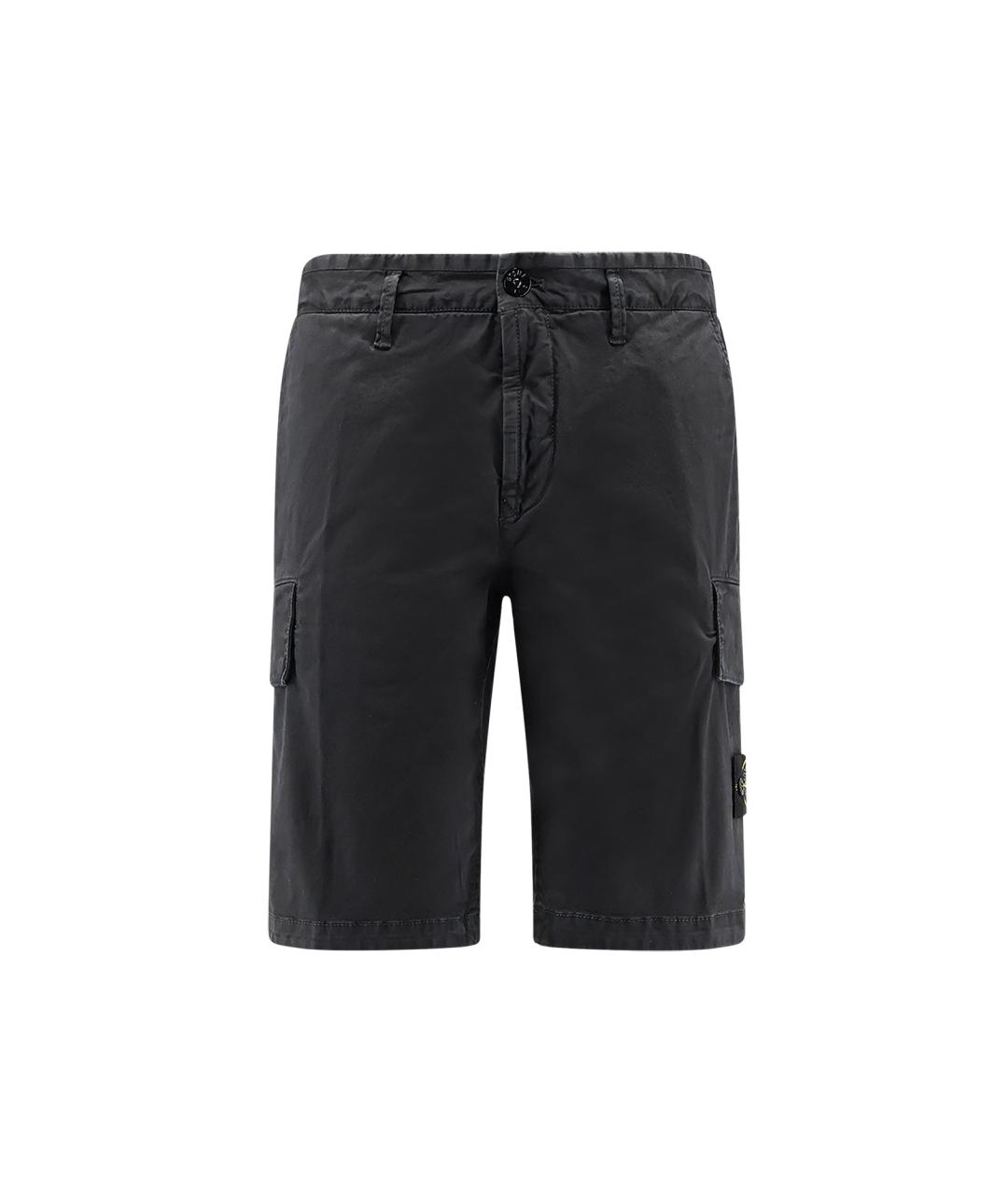 STONE ISLAND Черные хлопко-эластановые шорты, фото 1