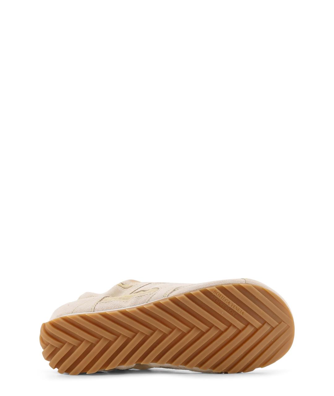 BOTTEGA VENETA Бежевые текстильные низкие кроссовки / кеды, фото 4