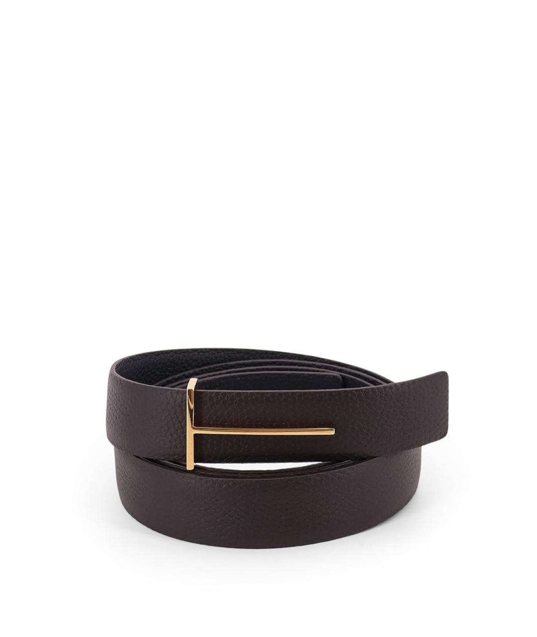 TOM FORD Коричневый кожаный ремень, фото 3