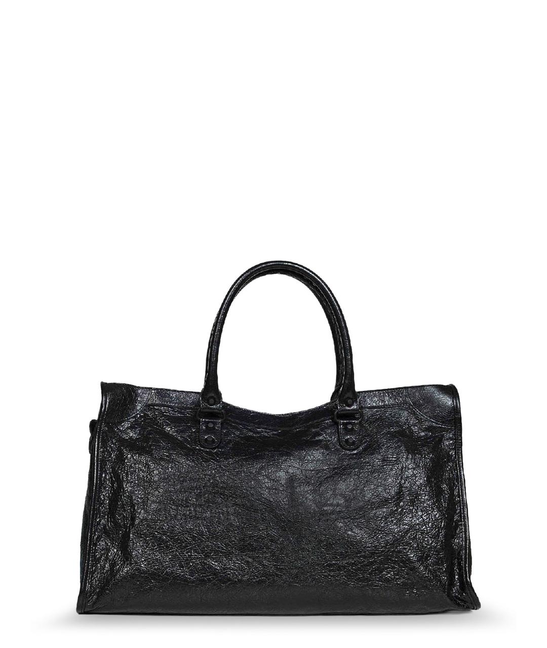 BALENCIAGA Черная кожаная сумка тоут, фото 2