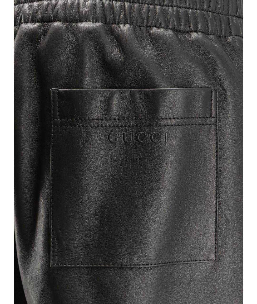 GUCCI Черные кожаные шорты, фото 3