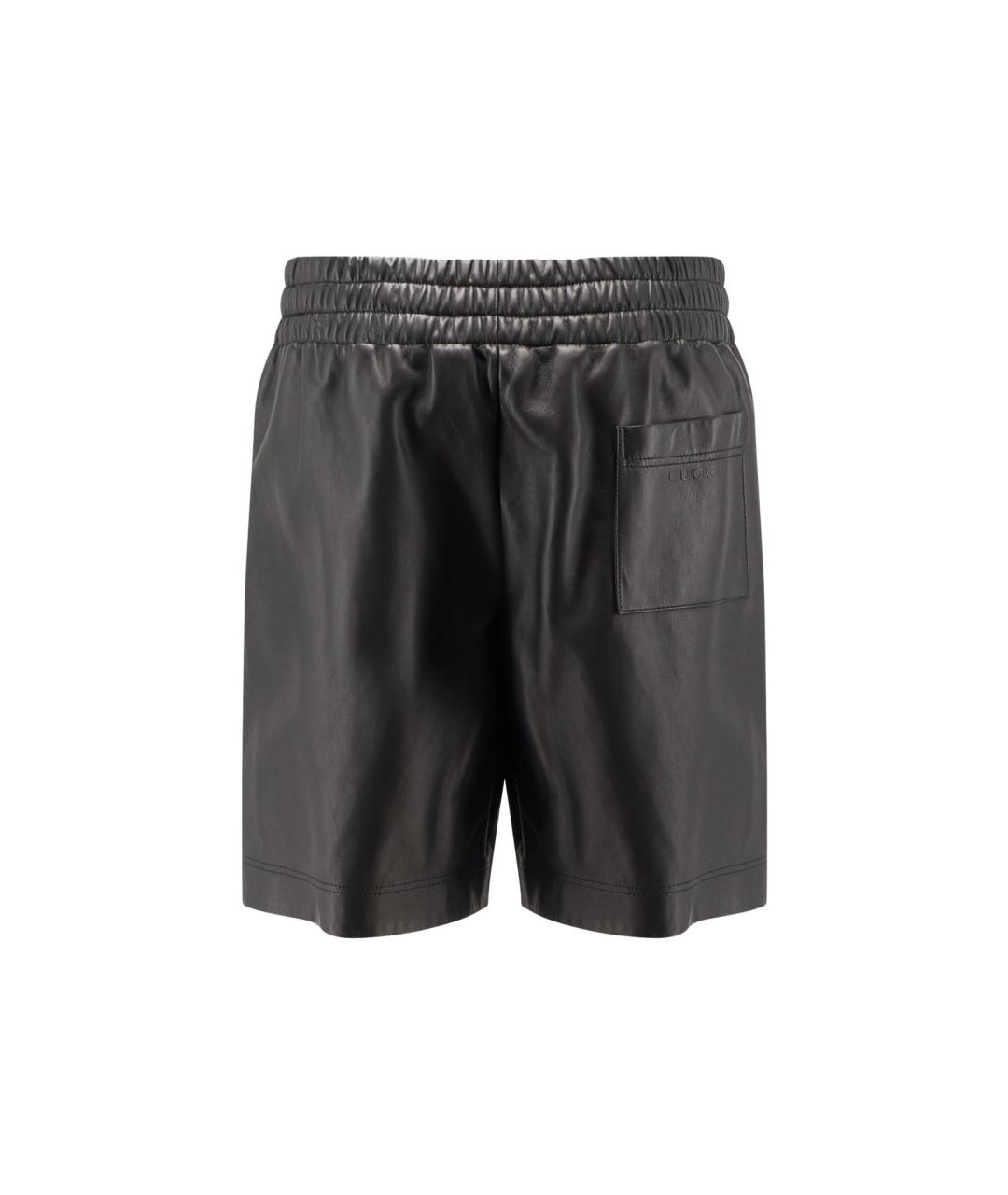 GUCCI Черные кожаные шорты, фото 2