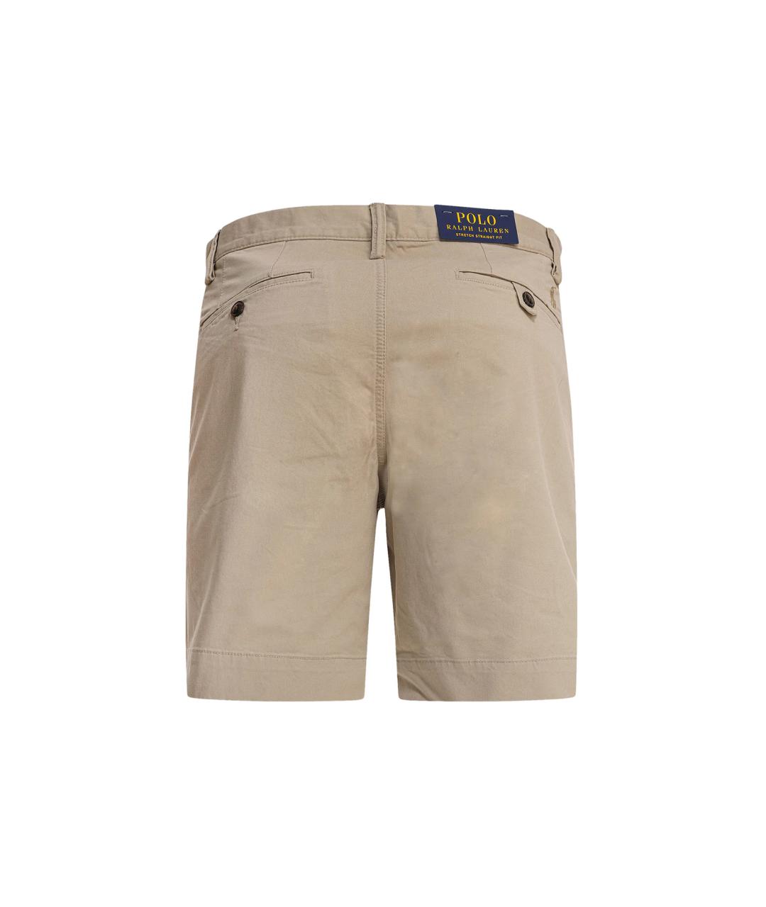 POLO RALPH LAUREN Бежевые хлопко-эластановые шорты, фото 2