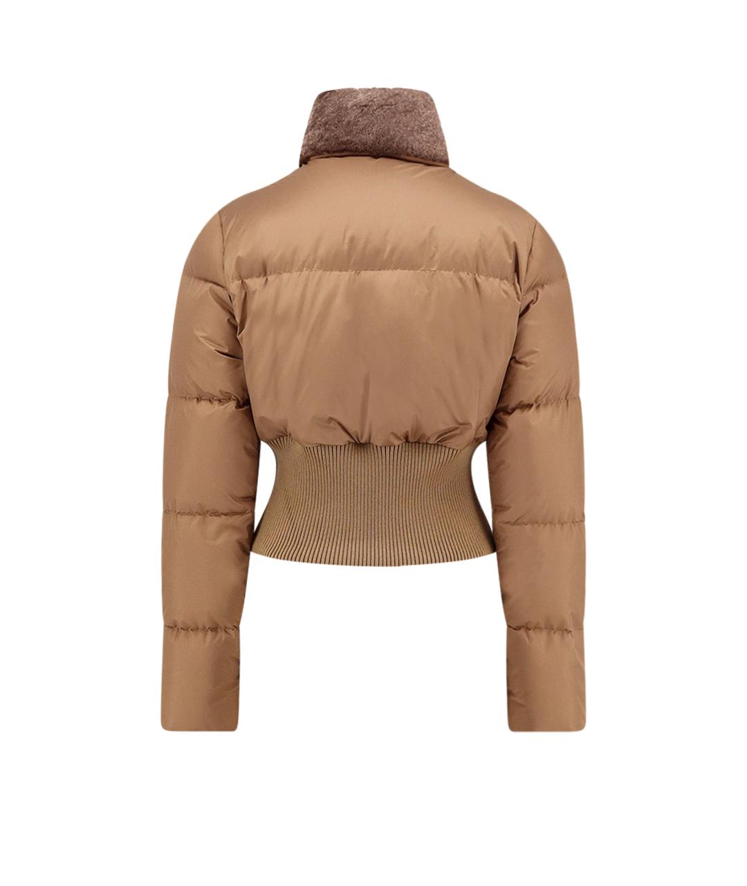 FENDI Бежевый полиэстеровый пуховик, фото 2