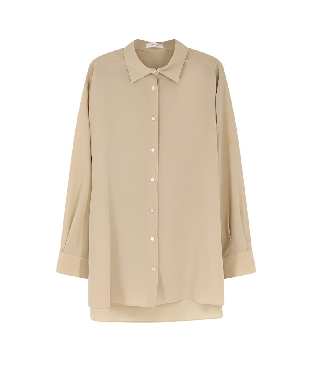 THE ROW Бежевая шелковая рубашка, фото 1
