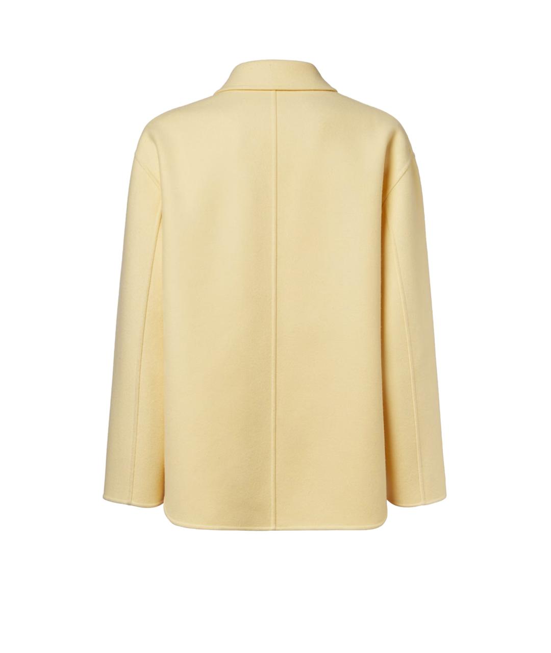 FENDI Желтое шерстяное пальто, фото 2