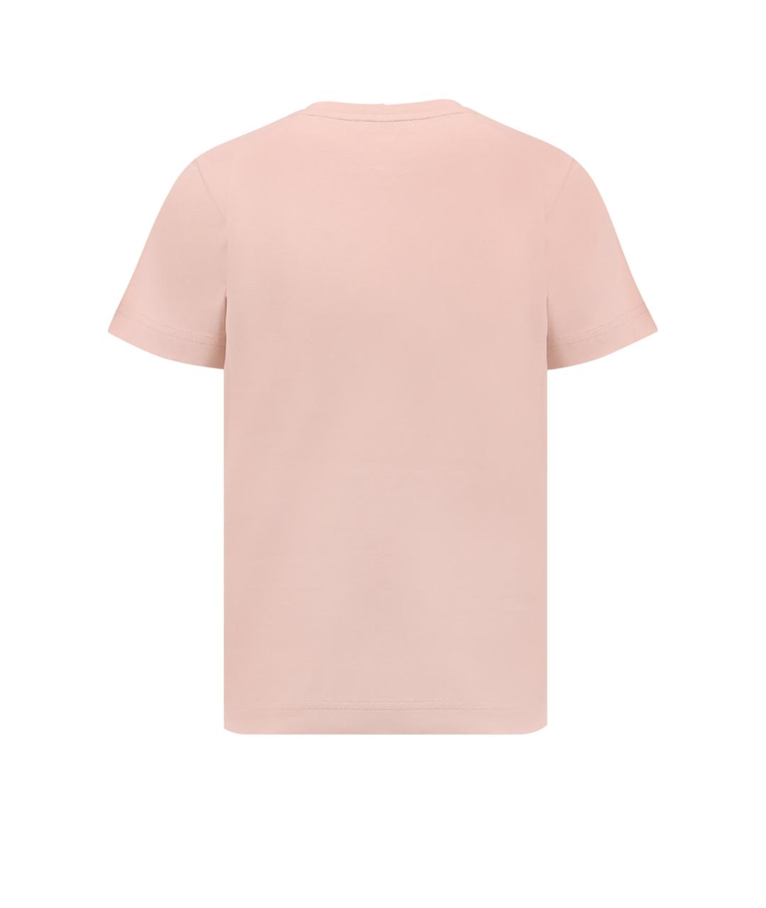 MONCLER Розовая хлопковая футболка, фото 2