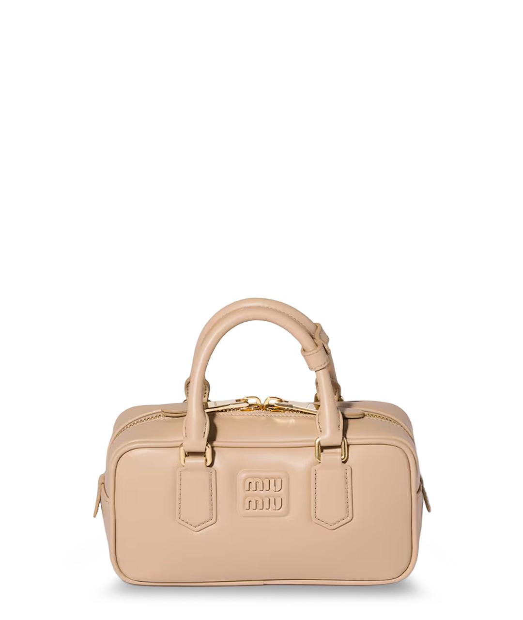 MIU MIU Бежевая кожаная сумка тоут, фото 1