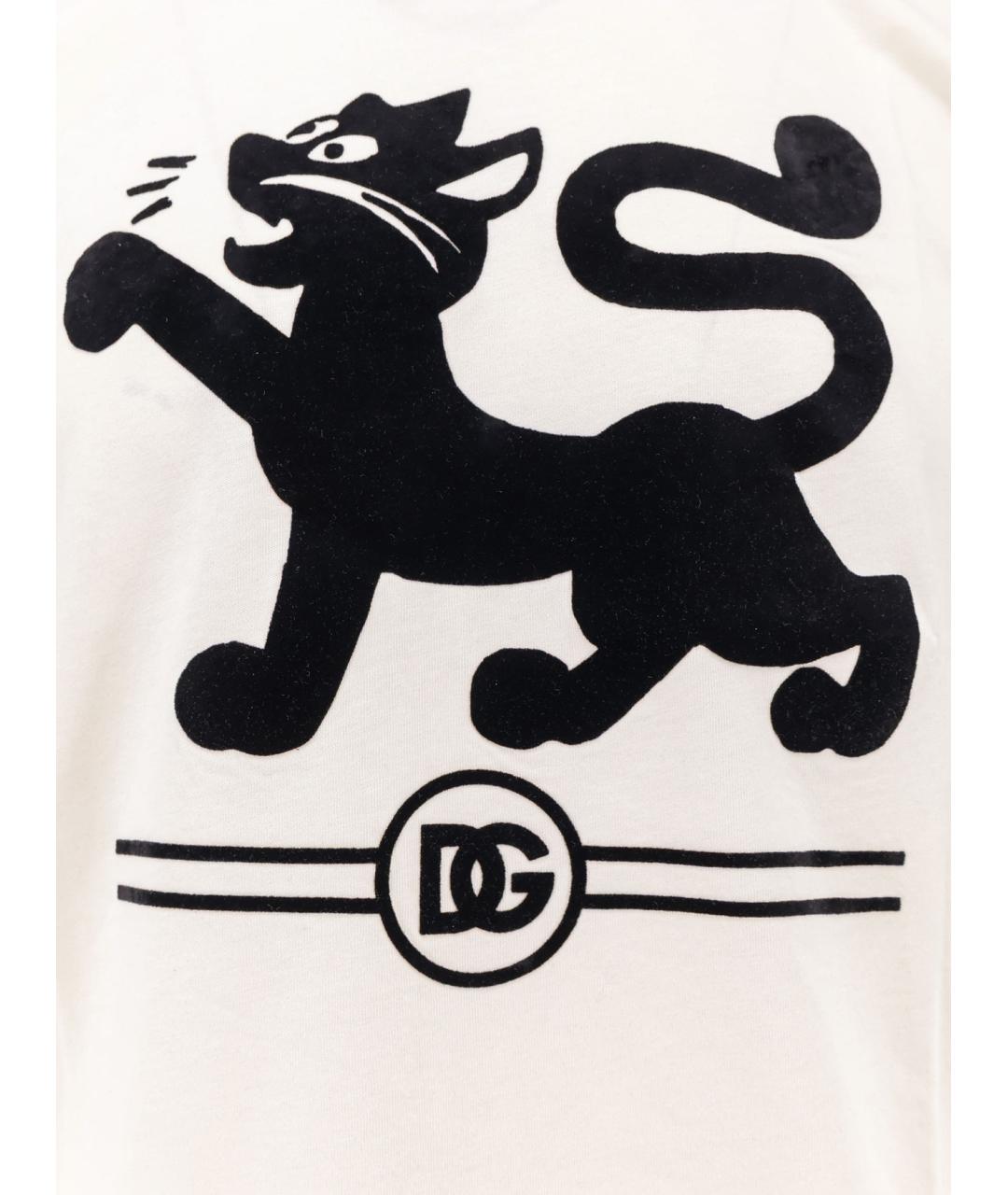 DOLCE&GABBANA Белая хлопковая футболка, фото 3