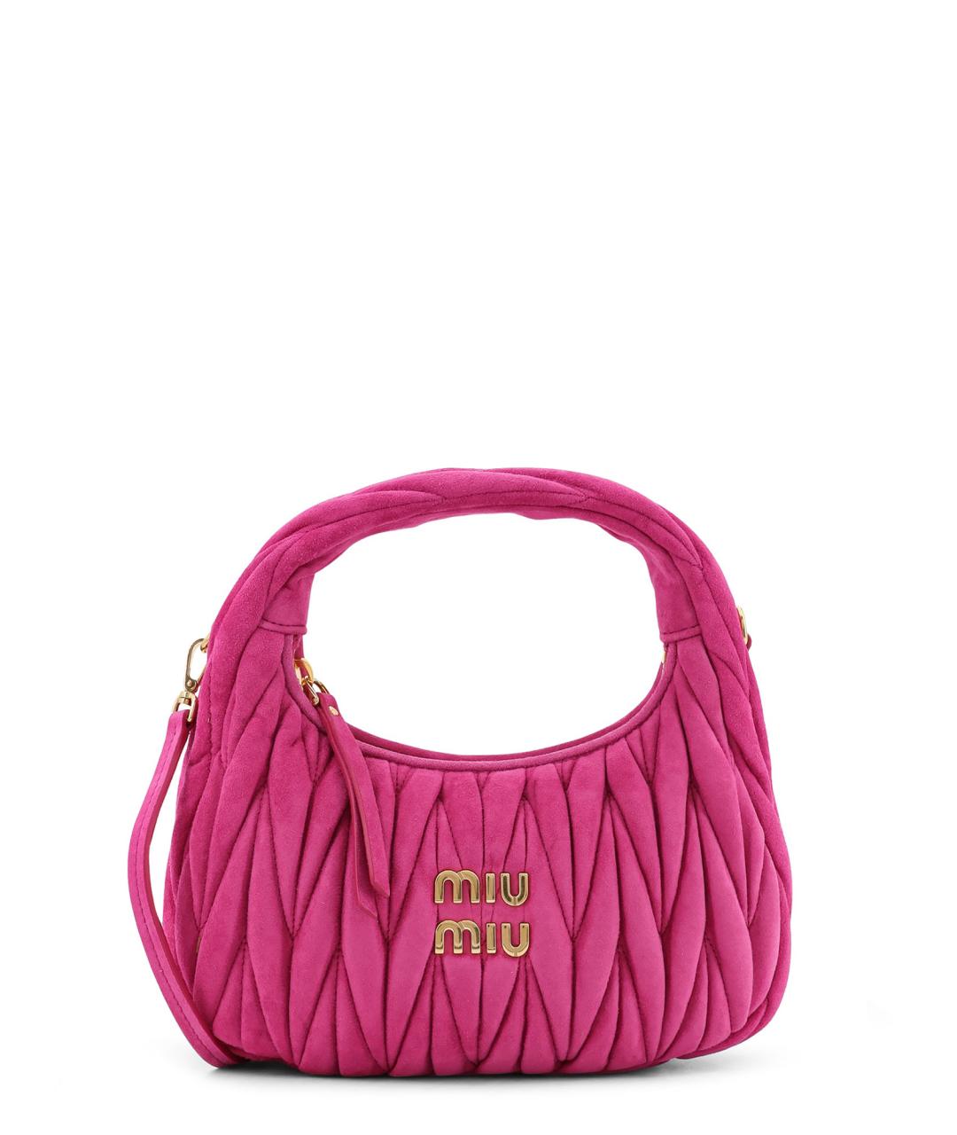 MIU MIU Розовая замшевая сумка с короткими ручками, фото 1