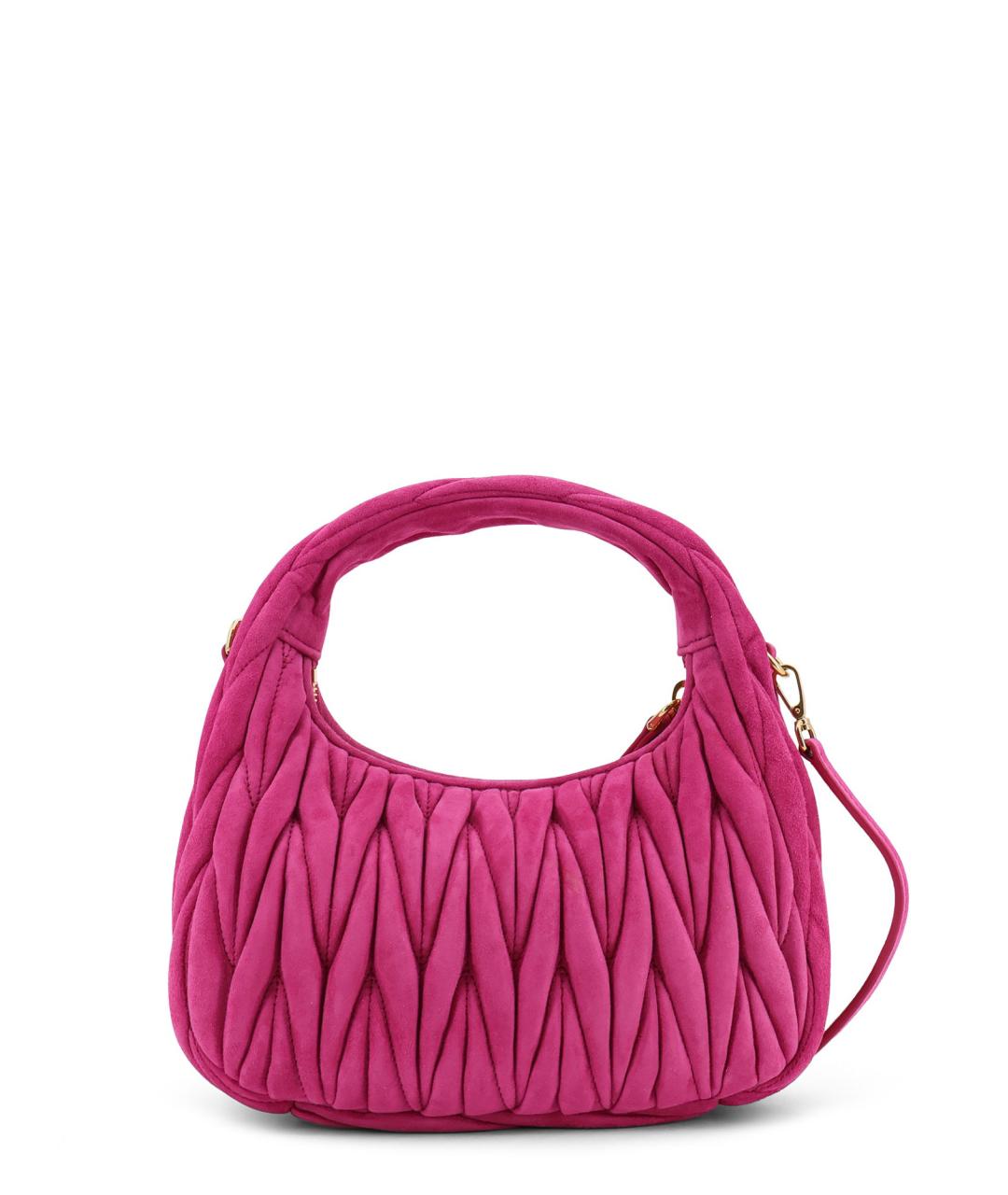 MIU MIU Розовая замшевая сумка с короткими ручками, фото 2