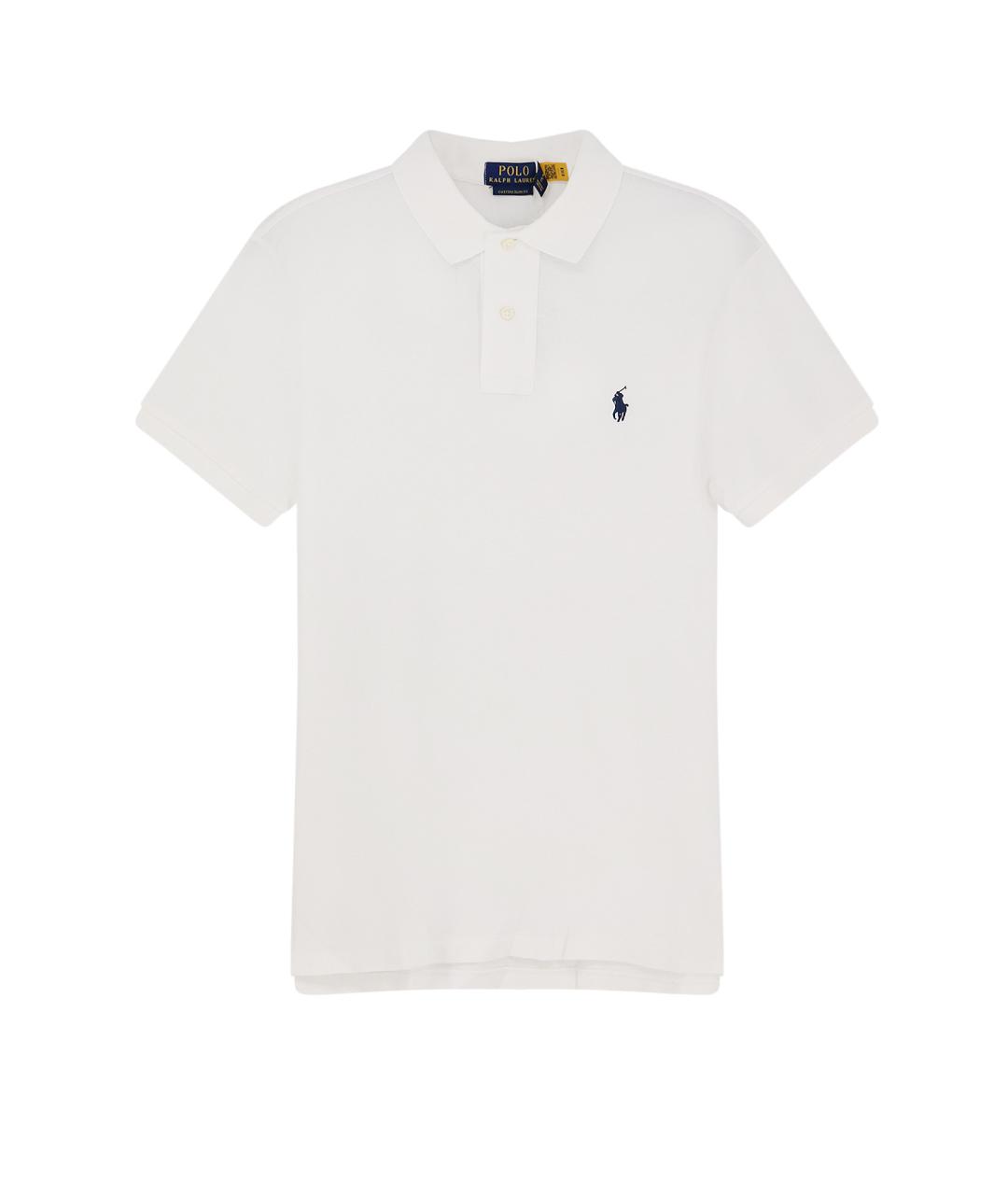 POLO RALPH LAUREN Белое хлопковое поло с коротким рукавом, фото 1