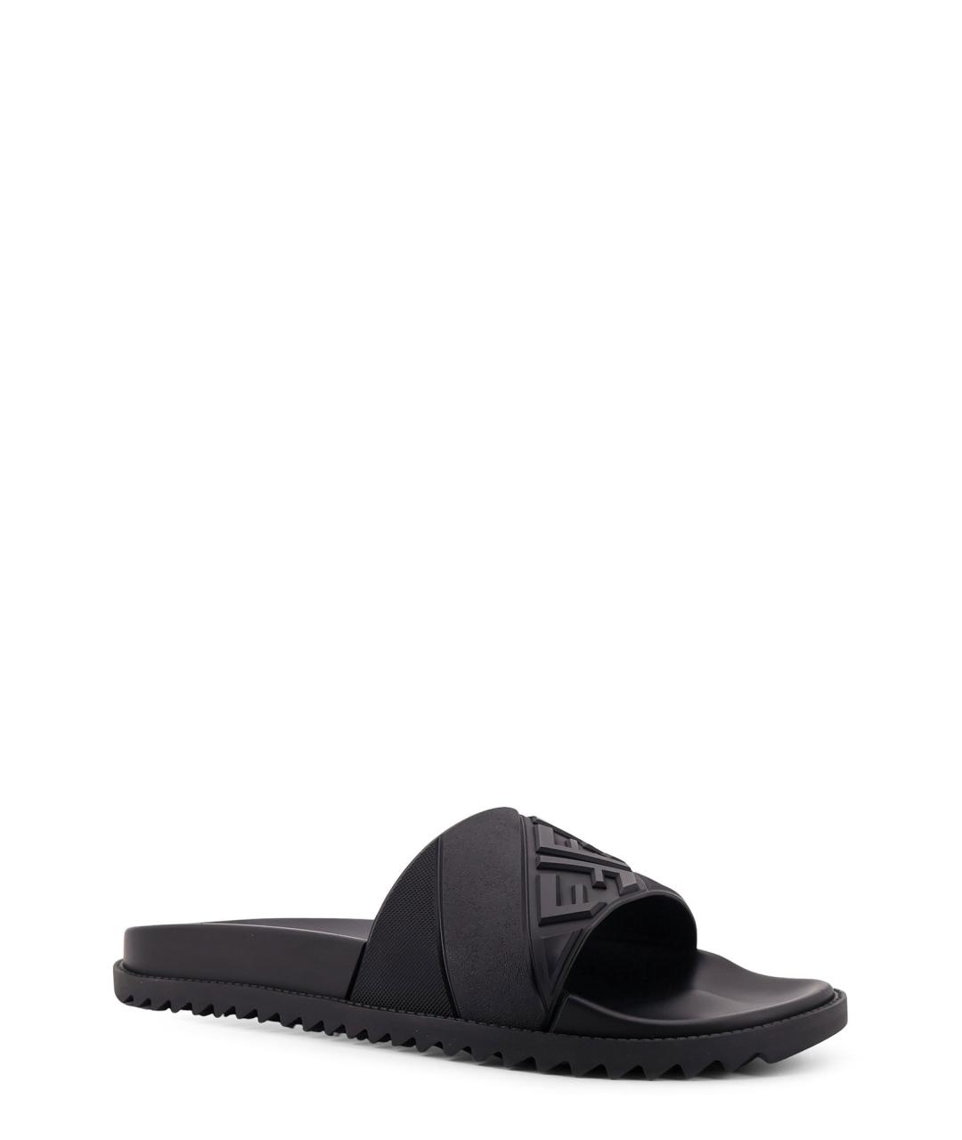 FENDI Черные резиновые сандалии, фото 2