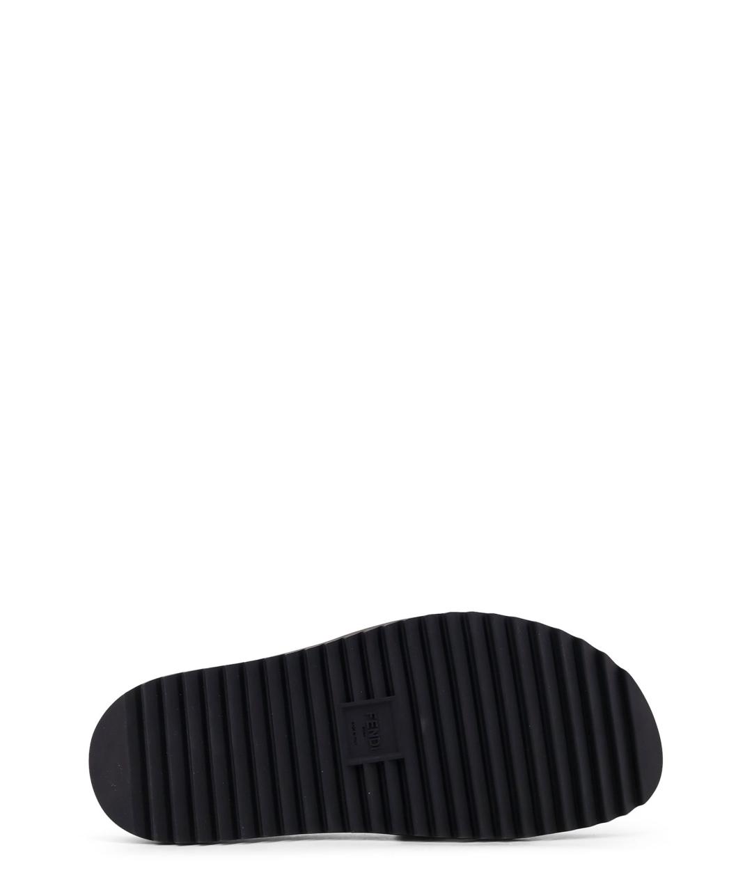 FENDI Черные резиновые сандалии, фото 4