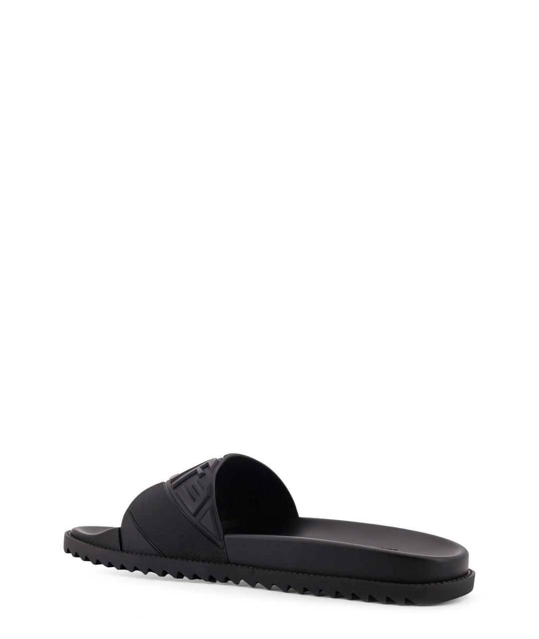 FENDI Черные резиновые сандалии, фото 3