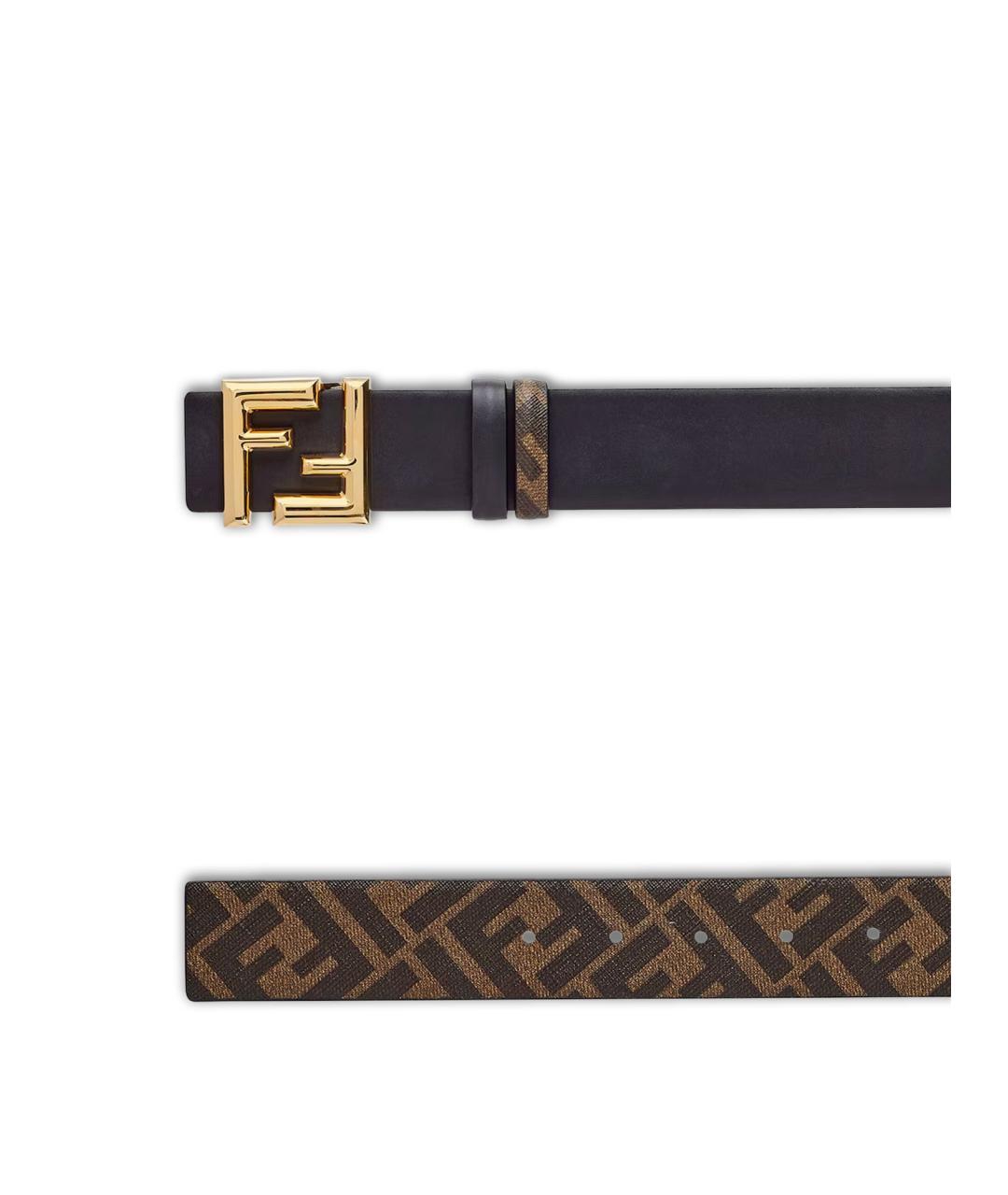 FENDI Черный кожаный ремень, фото 2