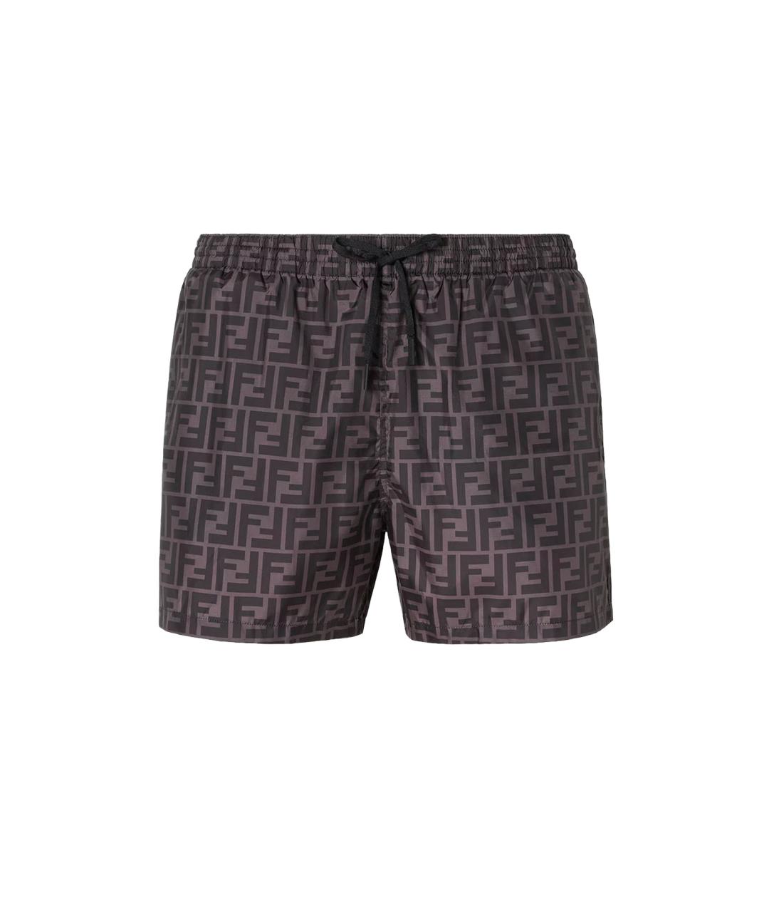 FENDI Серые полиэстеровые шорты, фото 1
