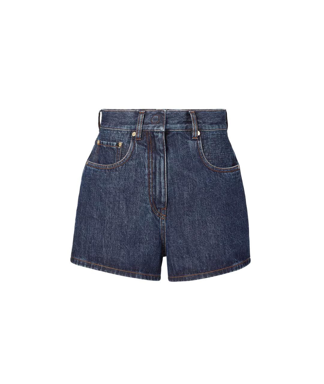 FENDI Синие хлопковые шорты, фото 1