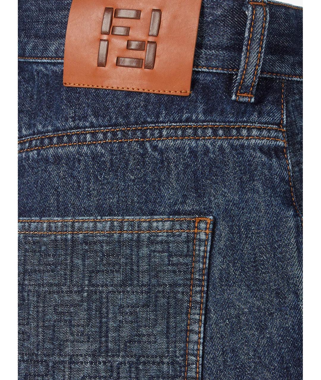 FENDI Синие хлопковые шорты, фото 3