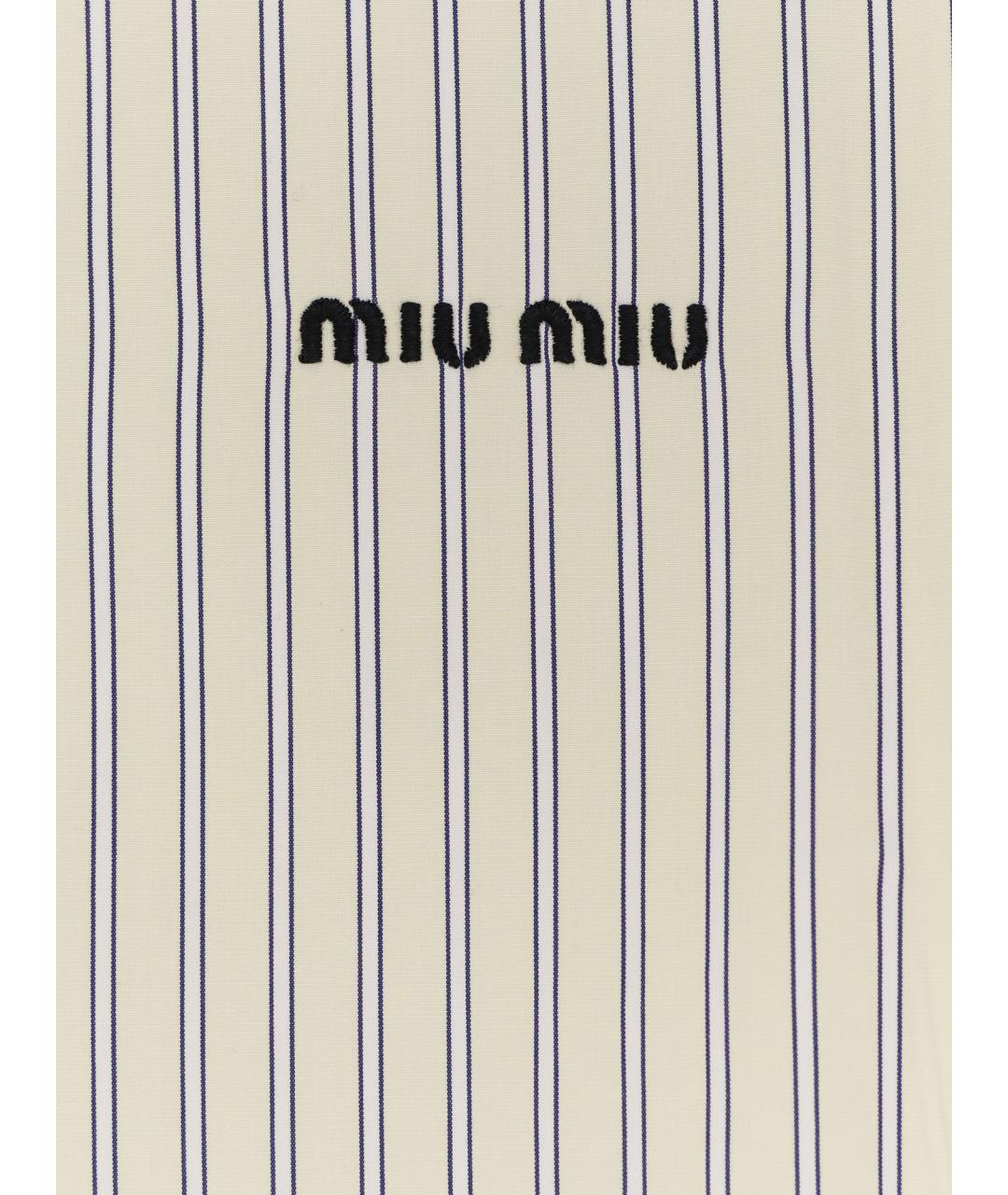 MIU MIU Бежевая хлопковая рубашка, фото 3
